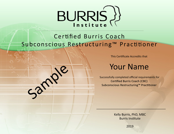 Sample Subconscious Restructuring Certificate 